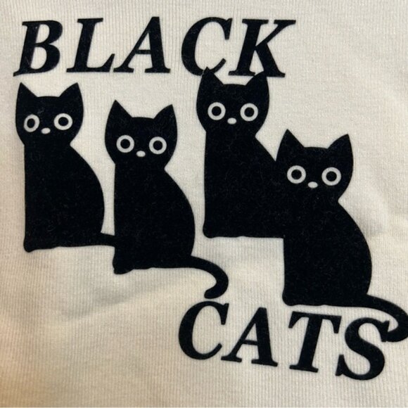 Black Cats Mock Neck Sleeveless Sweater Cream - Picture 3 of 4